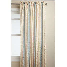 LORRAINE HOME FASHIONS Whitfield Cortina a Rayas, 132 x 213 cm, Buttercream