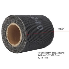 QZATACAEN Silicon Carbide Sanding Mesh | 6m(6.5yd) Long 10.6cm(4-1/10inch) Wide Sanding Screen Roll,240 Grit