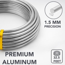 Mr. Pen- 15 Gauge Aluminum Craft Wire, 1.5 mm, 32.5 Feet, Bendable Metal Wire for Jewelry Making, Sculpting, Floral Making, Wreath Making, Crafting, Christmas Ornaments, Beading, Bonsai Training