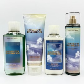 Confetti Daydream 4-Piece Bath Bundle | Body Wash, Ultimate Hydration Body Cream, Daily Nourishing Body Lotion and Fine Fragrance Mist