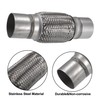 X AUTOHAUX 65x245mm Universal Car Exhaust Flexible Pipe Tubing Silver