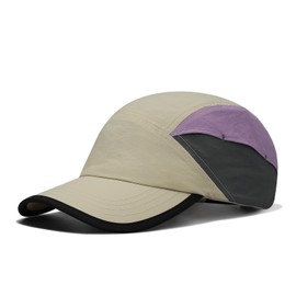 Clakllie Waterproof Golf Baseball Cap Summer 5 Panel Hat Sun Protection Quick Dry Hat Breathable Outdoor Caps Adjustable Snapback Hats,Beige