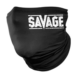 Monsta Clothing Co. Mens Bodybuilding Workout (SAVAGE) Face Mask(G:BK)
