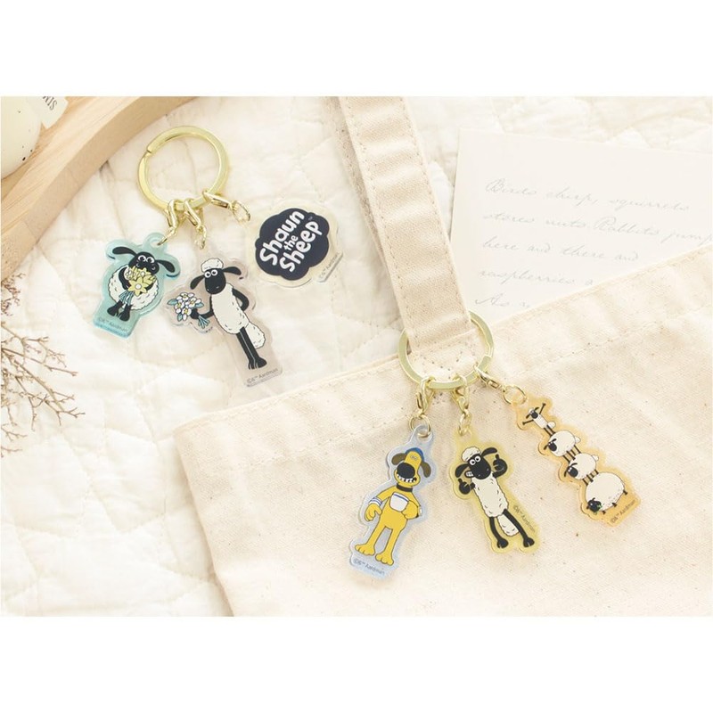 Tees Factory Shaun the Sheep 3 Charm Keychain Flower HS-5546288FL