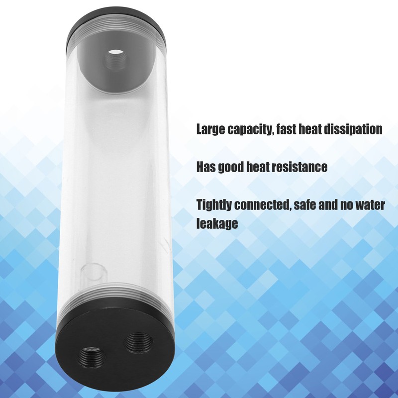 Water Cooling Tank Acrylic Cylindrical 3‑Hole G1/4 Thread Reservoir Computer