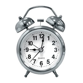 PHOEWON Wecker Klassisch Silence Alarm Twin Bell Metall Wecker Metall Zwilling Lauter Wecker mit Nachtlicht, Batteriebetrieben Quarzwecker
