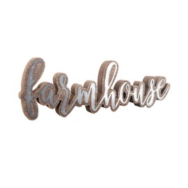 Parisloft Rustic Farmhouse Script Cutout Table Top Freestanding Sign, 3D Farmhouse Word Art Accent Decor 15.75x1x5.25''