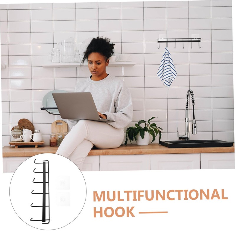 Alipis Hanging Rail Rack Kitchen Utensil Hanger Wall Mount Pot