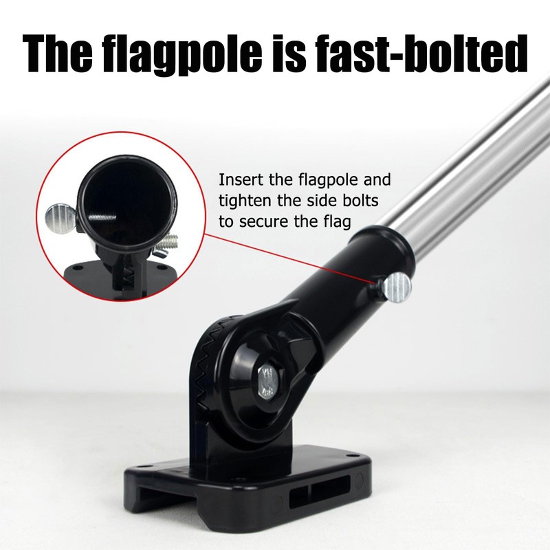 Flagpole Holder Mounting Bracket, Adjustable Flagpole Holder, Black Adjustable Flagpole