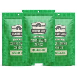 Bricktown Goods Jamaican Jerk Flavored Sunflower Seeds - 3 Pack - Boldly Seasoned and Roasted In-Shell Sunflower Seeds - 24 oz Total
