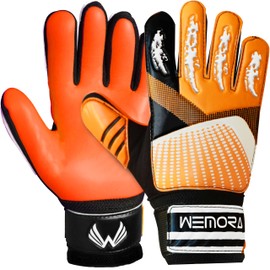 WEMORA Soccer Goalie Gloves for Kids Youth Junior Boys 4mm Anti Slip Strong Grips Palm Football Goalkeeper Gloves