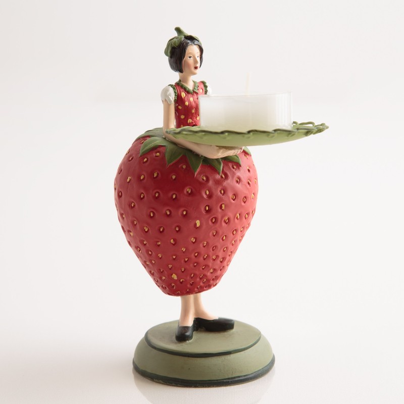 Rosemarie Schulz Decorative Tea Light Holder Strawberry Flower Girl