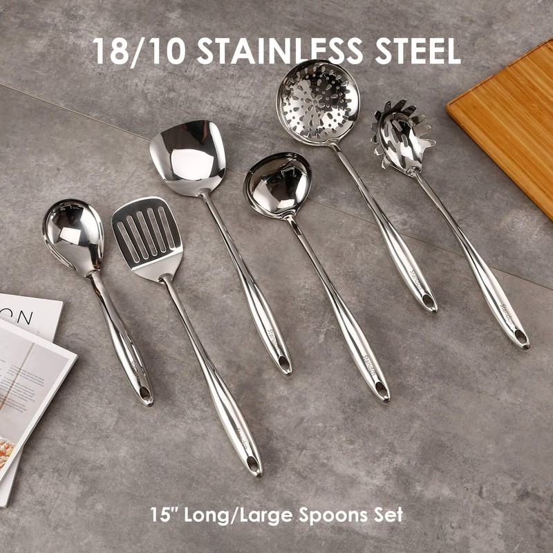 304 Stainless Steel Kitchen Utensil Set - 9 PCS Serving