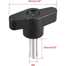 Boxonly Clamping Knob Handle for Lathes Mechanical Equipment Instruments and Industrial Equipment Screw Knobs Handle Threaded T-Shape M6 x 20mm 10pcs