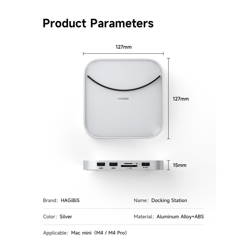 Hagibis Mac Mini M4 Hub with M.2 SSD Enclosure &