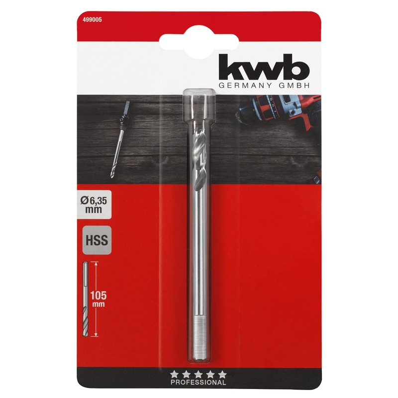 kwb HSS Pilot Drill Bit Diameter 6.35 mm for Easy-Cut