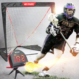 TGU Lacrosse Training Gift Set | Practice Net + Speed Radar Combo for Lacrosse Players, Kids Teens & Children - Measure Your Speed, Improve Your Performance, Black, 4 x 4 Ft (NIS295402021)