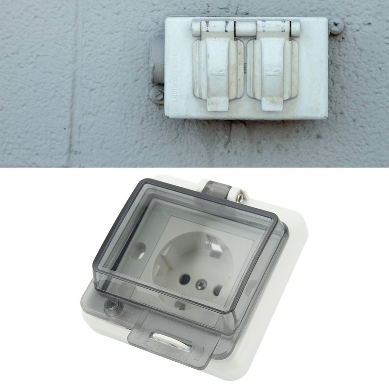 Standard IP66 Waterproof Wall Outlet Wall Mounted Concealed Plug Adapter