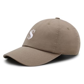 JPAK Dollar Sign Premium Dad Hat Embroidered Cotton Baseball Cap Money Cash Khaki