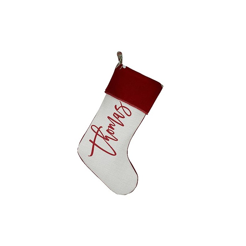 Personalization Universe Scripty Name Plush Velvet Christmas Stocking - Customizable