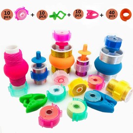 Fbshicung 70Pcs Thread Spool Huggers -Thread Spool Savers/Bobbin Holders/Bobbin Clamps/Sewing Bobbin Small Clips - Prevent Thread Tails from Unwinding