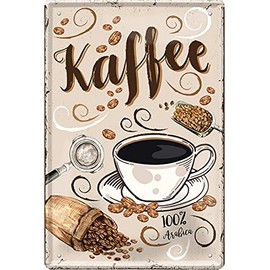 Coffee Varieties Preparation Recipe Retro Decorative Tin Sign Coffee Bar Bistro Restaurant (20 x 30 cm, Coffee - 100% Arabica Coffee 2269)