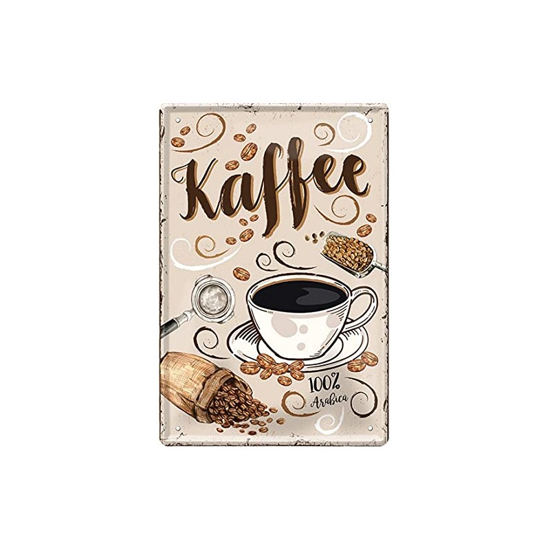 Coffee Varieties Preparation Recipe Retro Decorative Tin Sign Coffee Bar
