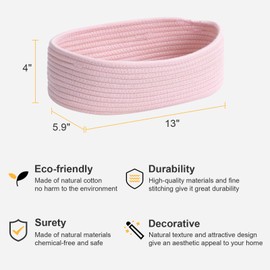 DIMJ Toilet Paper Basket - Woven Organizer, Decorative Back of Toilet Tank Basket, Countertop, Home Decor, 4 Pack, Pink