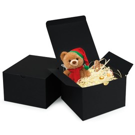 Mulbozy Black Gift Box with Lids 5.8x5.8x4 Inches, 10 Pack Small Gift Boxes, Groomsmen Proposal Gift Box for Wedding Presents, Craft Boxes for Christmas, Graduation, Holiday, Birthday Gift