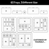 AUTOHJ [𝐔𝐩𝐠𝐫𝐚𝐝𝐞𝐝] 𝟔𝟓 𝐏𝐂𝐒 Tool Box Organizer Tray 𝟓 𝐒𝐢𝐳𝐞𝐬