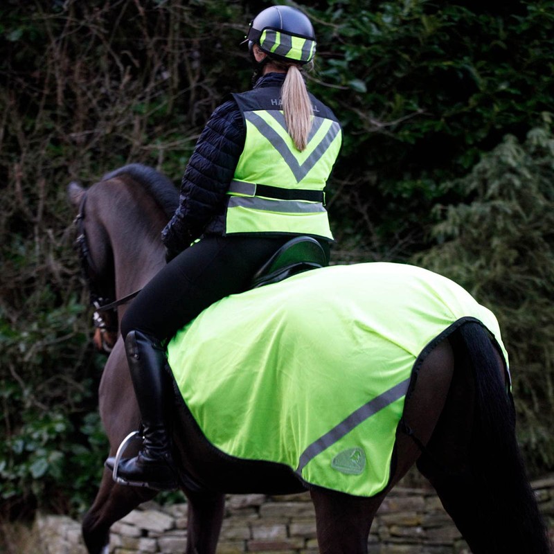 Masta High Viz Mesh Wrap Around Horse Exercise Sheet Yellow