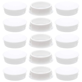 suiwotin 15PCS 50mm/2" White Hole Plugs Plastic Flush Pipe Insert End Caps (White)