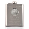 Mens 21st Birthday Stainless Steel Engraved Hip Flask with Solid