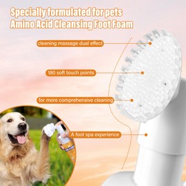 Paw Cleaner for Dogs & Cats, No-Rinse Foaming Pet Foot Washer with Built-in Scrubber Brush for Dirty, Muddy Paws – Suitable for Small, Medium & Large Dogs, Puppies, Kittens (5 fl oz)