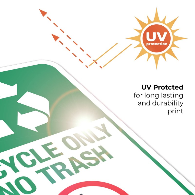 Sigo Signs Recycle Only No Trash Sign, 10x7 Inches, 4