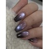 Purple Aurora Handmade Nail Tips - Short Oval / 퍼플