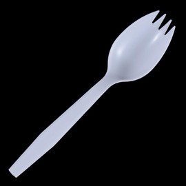 Daxwell Plastic Sporks, Medium Weight Polypropylene (PP), White, A10001391 (Case of 1,000)