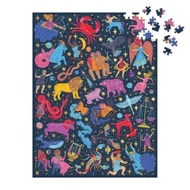 Galison Constellations 101: Stargazing – 500 Piece Book Puzzle with Beautiful Zodiac and Constellation Artwork Packaged in Magnetic Keepsake Book Sized Box
