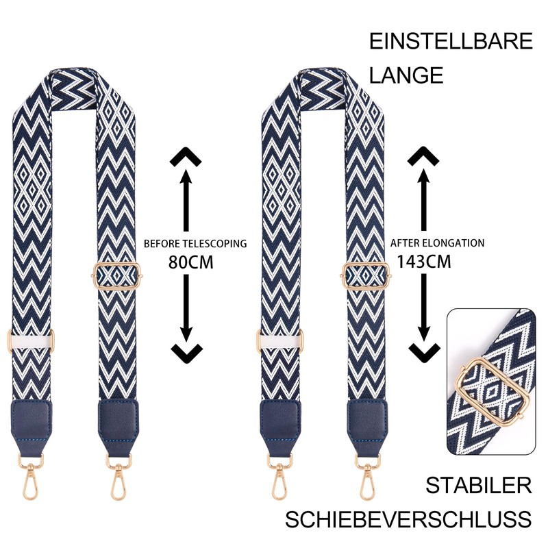 Bag Straps for Changing, Adjustable Shoulder Strap, Width 3.8 cm,