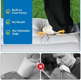 ABCPET Inflatable Dog Bed for Small Dogs, Outdoor Travel Dog Bed with Removeable Cover, Waterproof Summer Pet Mat with Anti-Slip Bottom, Grass Green, 36x27 inch