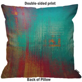 HGOD DESIGNS Abstract Cushion Cover,Vintage Feeling Aged Texture with Color Blue Cyan Yellow Red Purple Pink Throw Pillow Case for Living Room Bedroom Sofa Chair 18X18 Inch Pillowcase 45X45cm