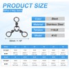 PATIKIL 3 Way Swivel Fishing Tackle #1/0 110LB, 50Pcs Stainless