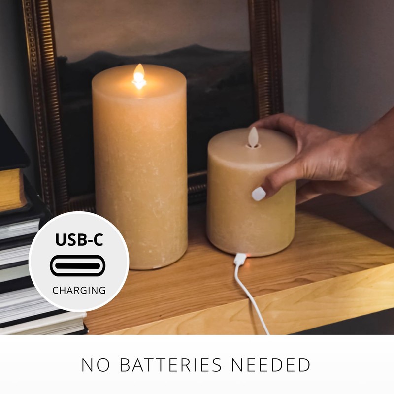 Luminara Seaglass Rechargeable Flameless LED Candle, Fog 3.8" x 5.3",