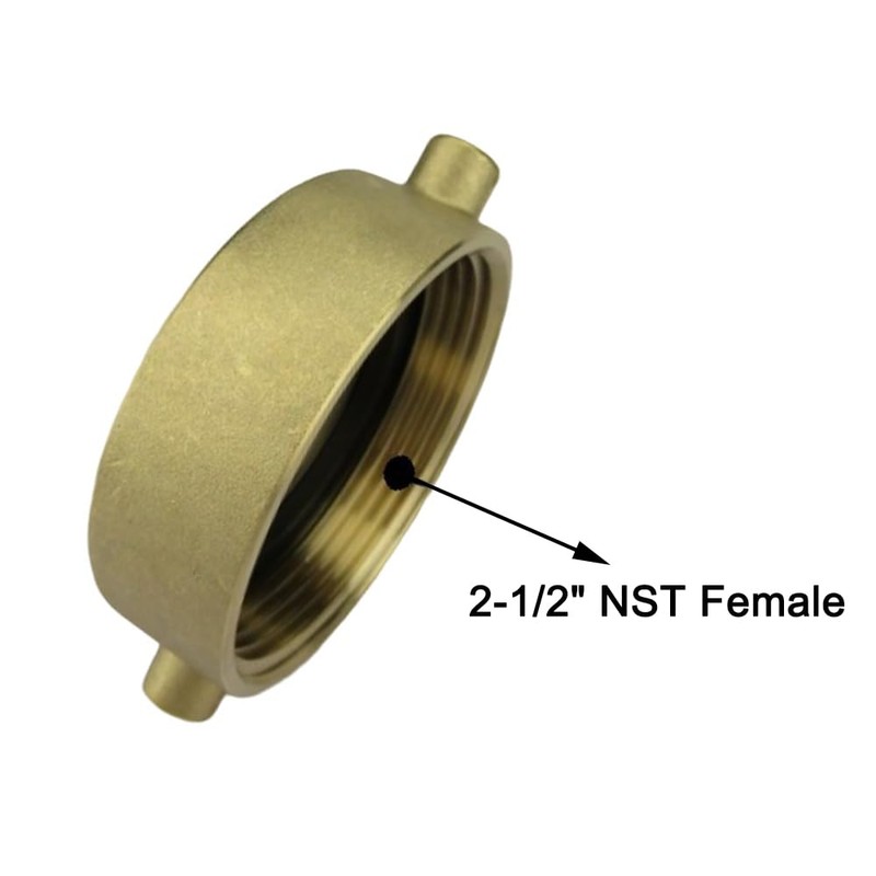 SEIWEI Brass Fire Hydrant Adapter 2-1/2" NST (NH) Female x