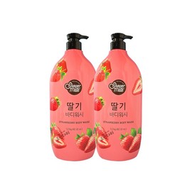 Shower Mate Real Natural Strawberry Body Wash, 2 units, 1.2kg / 샤워메이트 리얼 내추럴 딸기 바디워시, 2개, 1.2kg