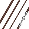 Genuine Cowhide Leather Necklace with Carabiner in Stainless Steel for