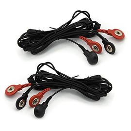 Leads for TENS/EMS Machines 2.5mm Connection 4-Stud Connectors 1 Pair Red/Black