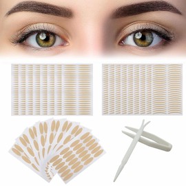 Slip-on eyelid strips, double eyelid strips, eyelid tape, eyelid stripes, invisible eyelid stripes, waterproof eyelid tape, with tweezers, fork rod (960 pieces)