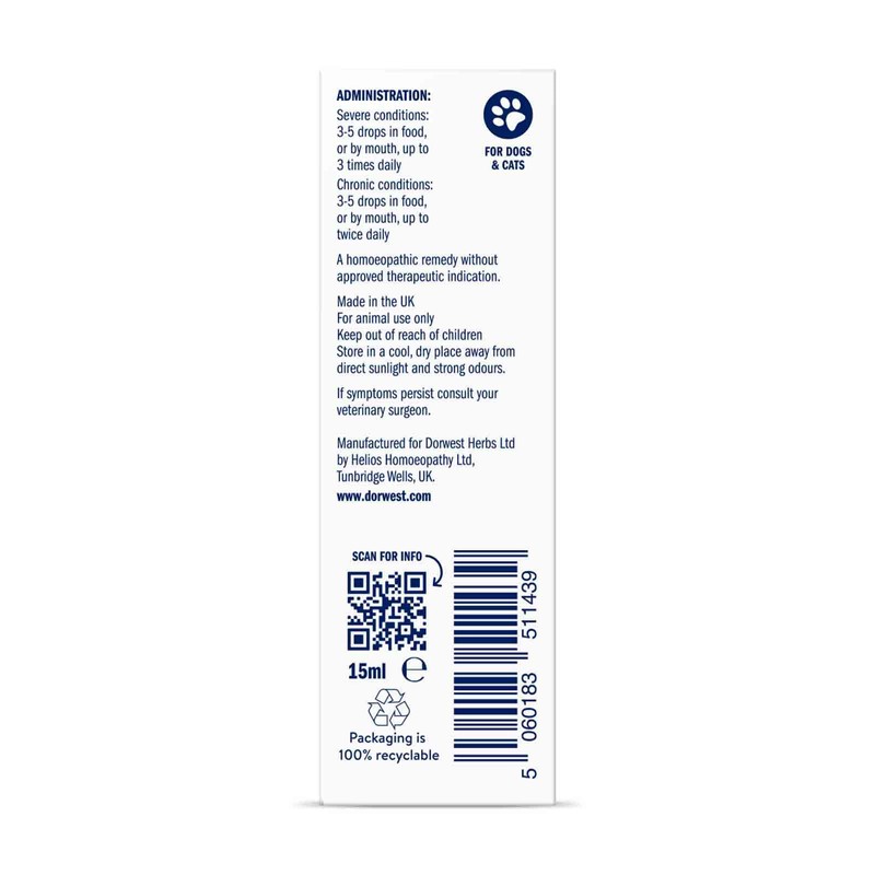 Dorwest Herbs Euphrasia 15C Homoeopathic Liquid Remedy for Dogs &