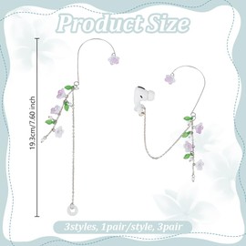 OLYCRAFT 3pair 3 Style Earphone Anti Lost Earring Clip Earphone Holder Connector Compatible Clip-On Anti Lost Earring Strap Creative Flower Pistil Earring Clips for Earphone Anti Lost Strap